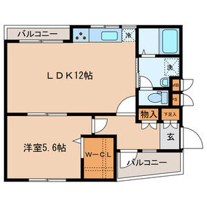 1LDK 間取り図