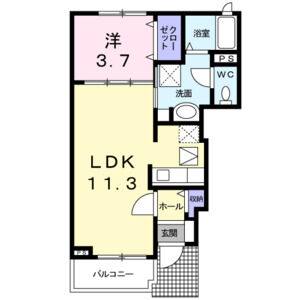 1LDK 間取り図