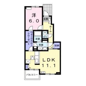 1LDK 間取り図