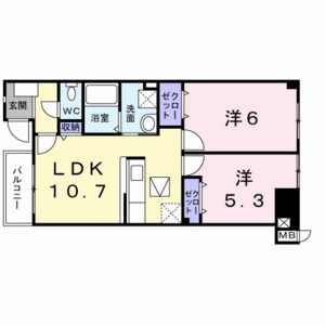 2LDK 間取り図