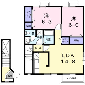 2LDK 間取り図
