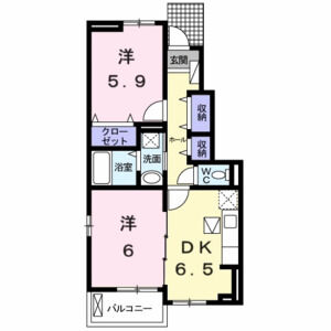 2DK 間取り図