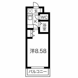 1K 間取り図