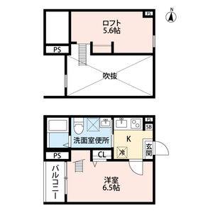 1K 間取り図