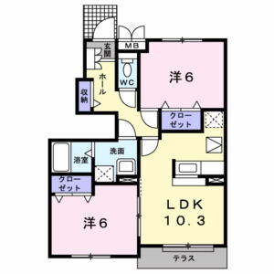 2LDK 間取り図