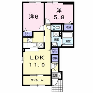 2LDK 間取り図