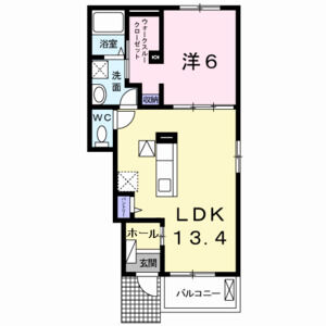 1LDK 間取り図