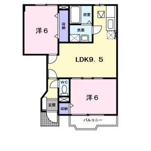 2LDK 間取り図