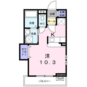 1K 間取り図