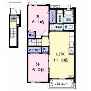 2LDK 間取り図