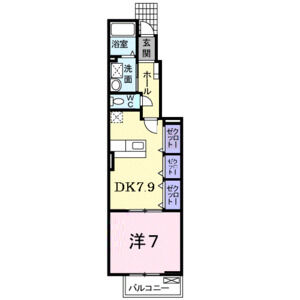 1DK 間取り図