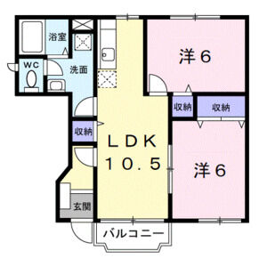 2LDK 間取り図