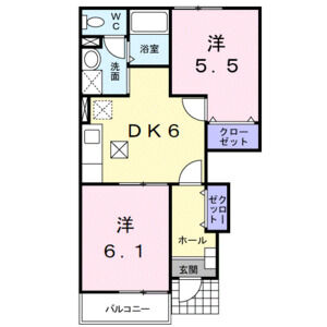 2DK 間取り図