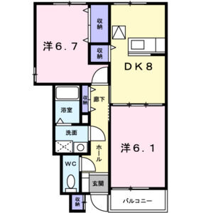 2DK 間取り図