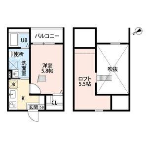 1K 間取り図