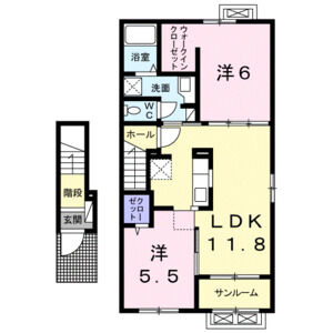 2LDK 間取り図