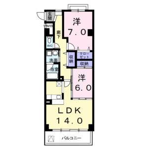2LDK 間取り図