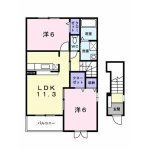 2LDK 間取り図