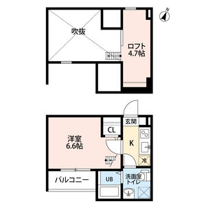 1K 間取り図