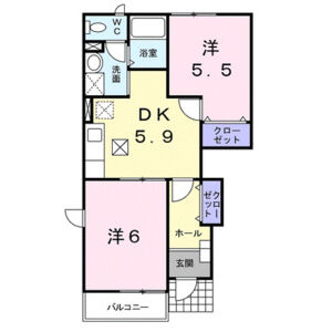 2DK 間取り図