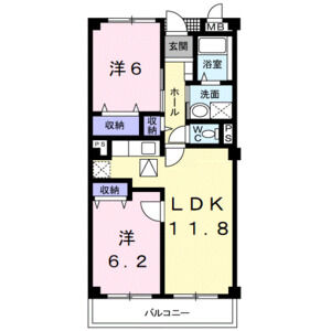 2LDK 間取り図