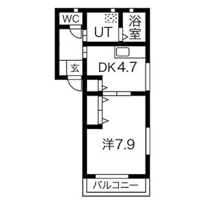 1K 間取り図