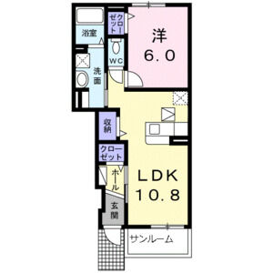 1LDK 間取り図
