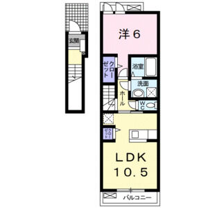 1LDK 間取り図