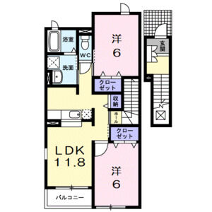 2LDK 間取り図
