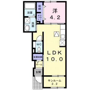 1LDK 間取り図