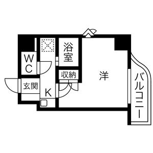 1K 間取り図