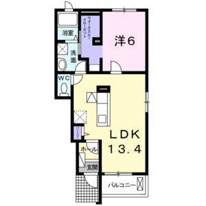 1LDK 間取り図
