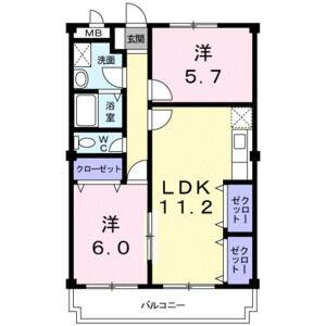 2LDK 間取り図