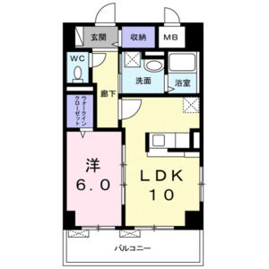 1LDK 間取り図