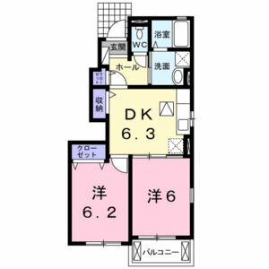 2DK 間取り図