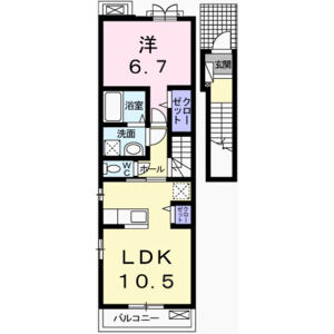 1LDK 間取り図