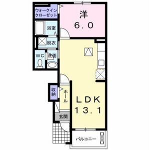 1LDK 間取り図