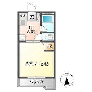 1K 間取り図