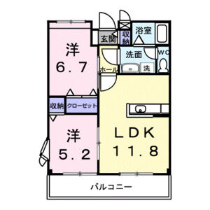 2LDK 間取り図