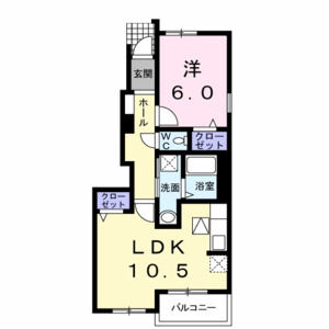 1LDK 間取り図
