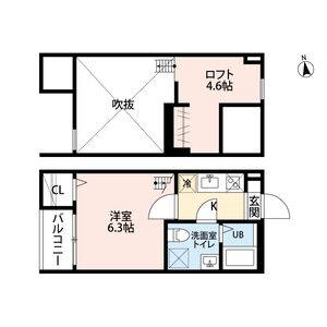 1K 間取り図