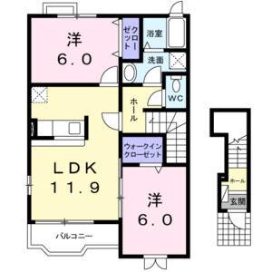 2LDK 間取り図