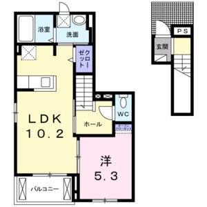 1LDK 間取り図