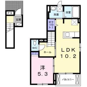 1LDK 間取り図