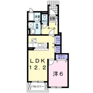 1LDK 間取り図