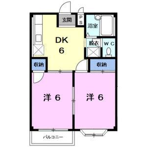 2DK 間取り図