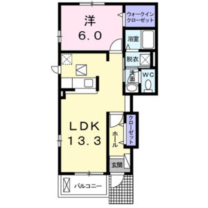1LDK 間取り図