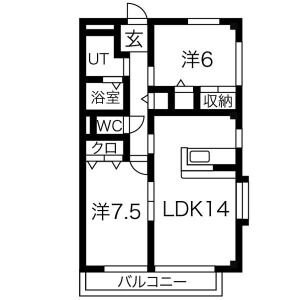 2LDK 間取り図