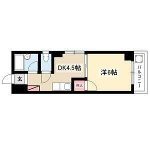 1DK 間取り図