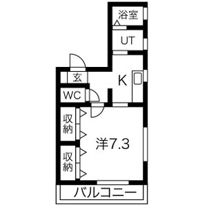 1K 間取り図